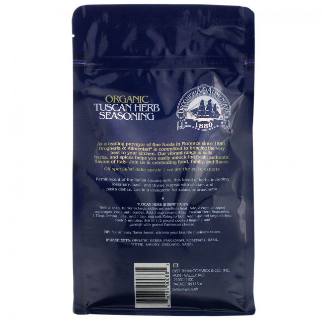 Drogheria & Alimentari, Органические тосканские приправы с травами, 6,7 унций (190 г) Drogheria & Alimentari, Органические тосканские приправы с травами, 6,7 унций (190 г)