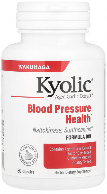 Kyolic, Aged Garlic Extract, выдержанный экстракт чеснока, для здорового артериального давления, формула 109, 80 капсул