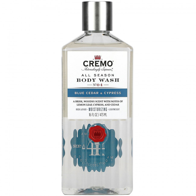 Cremo, All Season, Body Wash, No 4, Blue Cedar & Cypress, 16 fl oz (473 ml) Cremo, All Season, Body Wash, No 4, Blue Cedar & Cypress, 16 fl oz (473 ml)