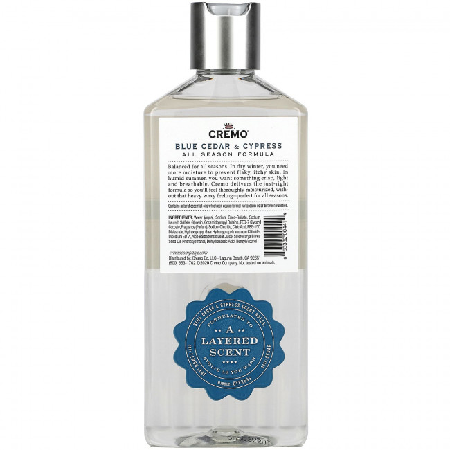 Cremo, All Season, Body Wash, No 4, Blue Cedar & Cypress, 16 fl oz (473 ml) Cremo, All Season, Body Wash, No 4, Blue Cedar & Cypress, 16 fl oz (473 ml)