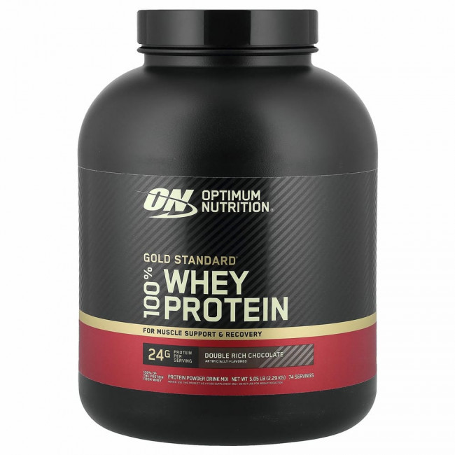 Optimum Nutrition, Gold Standard, 100% Whey, двойной шоколад, 2,27 кг (5 фунтов)