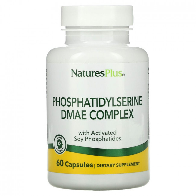NaturesPlus, комплекс фосфатидилсерина с ДМЭА, 60 вегетарианских капсул NaturesPlus, комплекс фосфатидилсерина с ДМЭА, 60 вегетарианских капсул