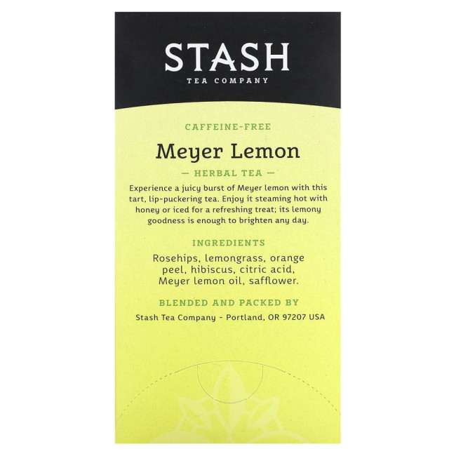 Stash Tea, Herbal Tea, Meyer Lemon, Caffeine-Free , 20 Tea Bags, 1.3 oz (38 g)