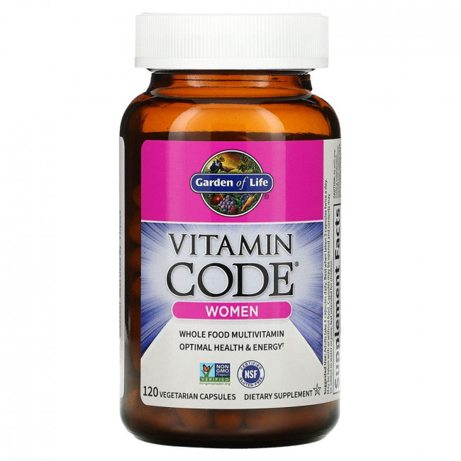 Garden of Life, Vitamin Code, мультивитамины из цельных продуктов для женщин, 120 вегетарианских капсул Garden of Life, Vitamin Code, мультивитамины из цельных продуктов для женщин, 120 вегетарианских капсул