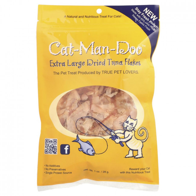 Cat-Man-Doo, очень крупные сушеные хлопья тунца, для кошек, 28 г (1 унция) Cat-Man-Doo, очень крупные сушеные хлопья тунца, для кошек, 28 г (1 унция)