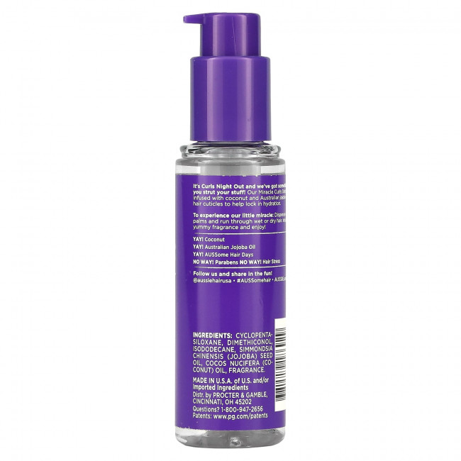 Aussie, Miracle Curls, масло для определения локонов, 95 мл (3,2 жидк. Унции)