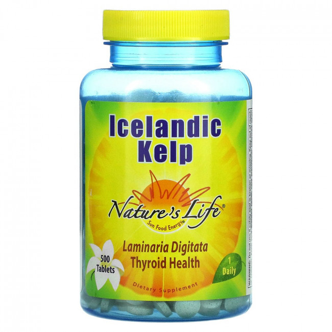 Nature's Life, Icelandic Kelp (Исландские бурые водоросли), 500 таблеток