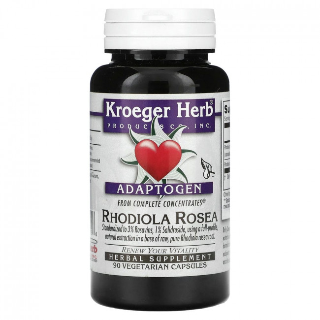 Kroeger Herb Co, Adaptogen, Rhodiola Rosea, 90 Vegetarian Capsules