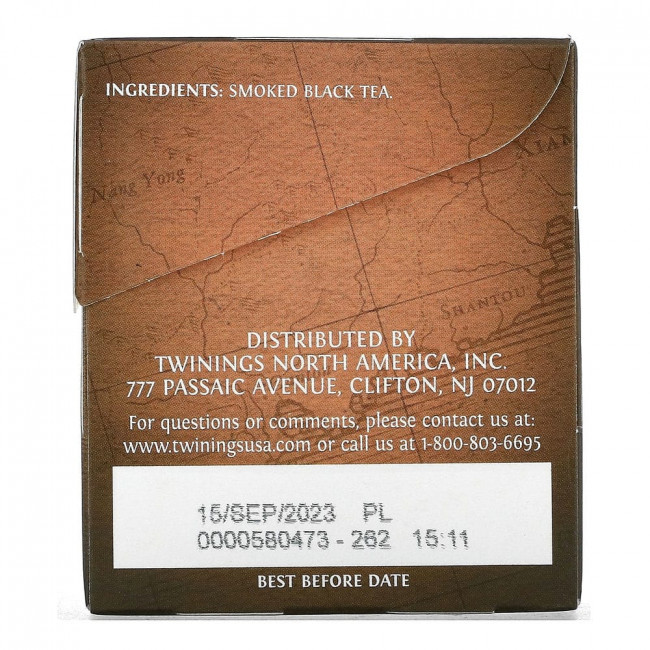 Twinings, лапсанг сушонг, 100% чистый черный чай, 20 чайных пакетиков, 40 г (1,41 унции)
