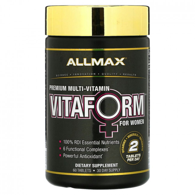 ALLMAX Nutrition, Vitaform, мультивитамин премиального качества для женщин, 60 таблеток ALLMAX Nutrition, Vitaform, мультивитамин премиального качества для женщин, 60 таблеток