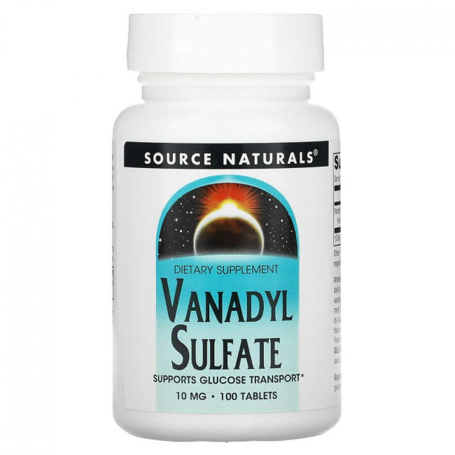 Source Naturals, Ванадила сульфат, 10 мг, 100 таблеток Source Naturals, Ванадила сульфат, 10 мг, 100 таблеток