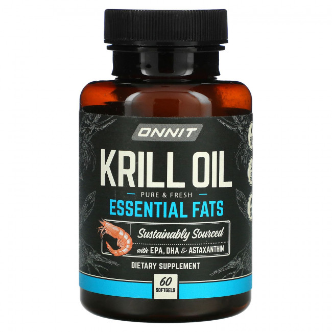 Onnit, масло криля, незаменимые жирные кислоты, 60 мягких капсул Onnit, масло криля, незаменимые жирные кислоты, 60 мягких капсул