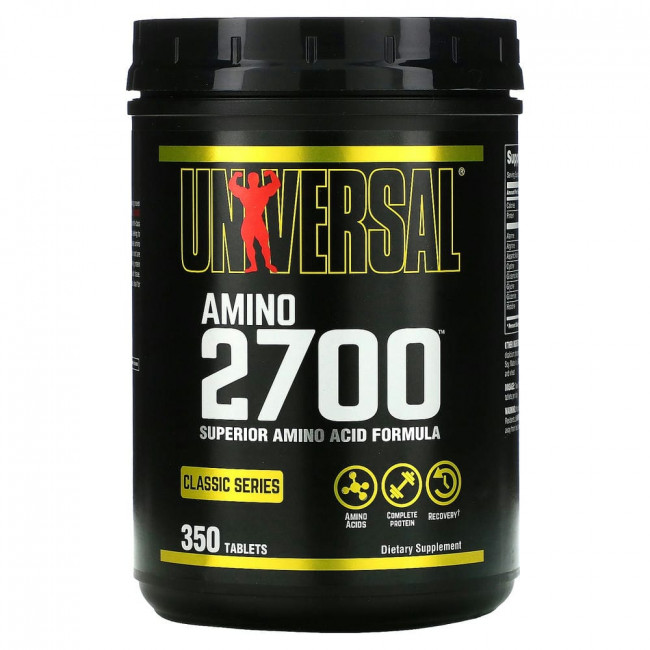 Universal Nutrition, Amino 2700, добавка с аминокислотами, 350 таблеток Universal Nutrition, Amino 2700, добавка с аминокислотами, 350 таблеток