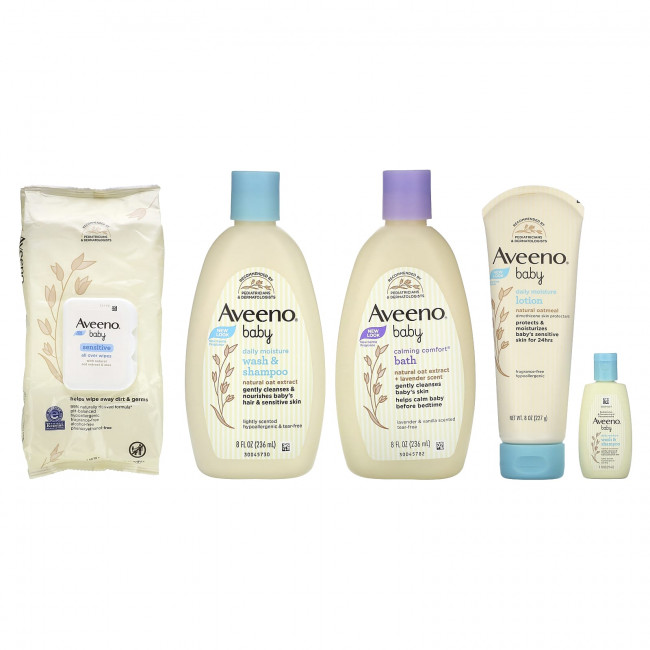 Aveeno, Baby, Welcome Little One, подарочная корзина, набор из 6 предметов Aveeno, Baby, Welcome Little One, подарочная корзина, набор из 6 предметов