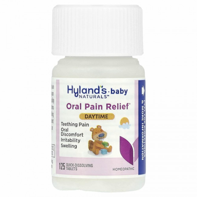 Hyland's, таблетки для облегчения боли в полости рта у грудных детей, от 0 месяцев, 125 быстрорастворимых таблеток