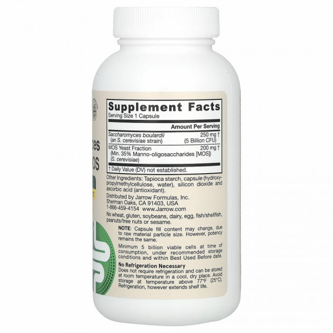 Jarrow Formulas, сахаромицеты Буларди плюс МОС, 5 млрд, 90 вегетарианских капсул с отсроченным высвобождением