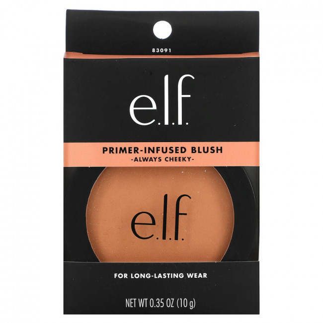 E.L.F., Primer-Infused Blush, румяна с праймером, натуральный розовый, 10 г (0,35 унции)