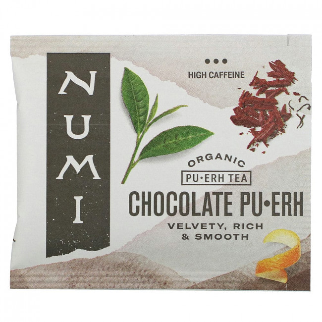 Numi Tea, Органический чай пуэр, шоколадный пуэр, 16 чайных пакетиков, 1,24 унции (35,2 г) Numi Tea, Органический чай пуэр, шоколадный пуэр, 16 чайных пакетиков, 1,24 унции (35,2 г)