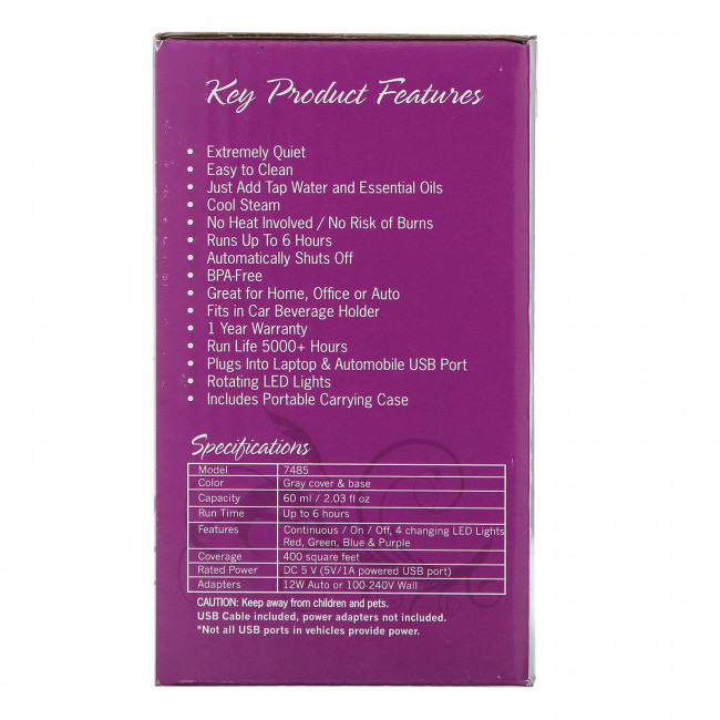 NOW Foods, Переносной ультразвуковой USB-диффузор для эфирных масел, 1 диффузор NOW Foods, Переносной ультразвуковой USB-диффузор для эфирных масел, 1 диффузор
