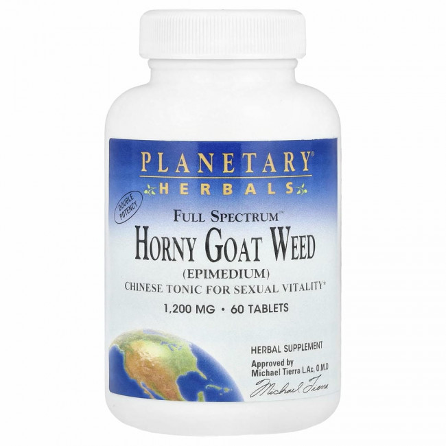 Planetary Herbals, Full Spectrum, горянка крупноцветковая, 1200 мг, 60 таблеток