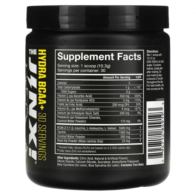 JNX Sports, The Jinx, Hydra BCAA +, лимон и лайм, 309 г (10,8 унции) JNX Sports, The Jinx, Hydra BCAA +, лимон и лайм, 309 г (10,8 унции)