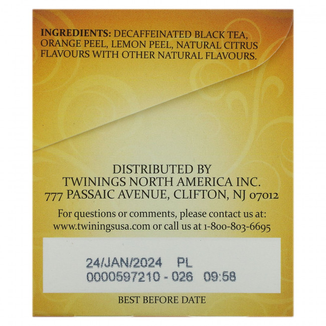 Twinings, Lady Grey, черный чай, без кофеина, 20 чайных пакетиков, 40 г (1,41 унции) Twinings, Lady Grey, черный чай, без кофеина, 20 чайных пакетиков, 40 г (1,41 унции)