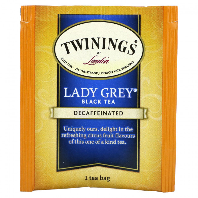 Twinings, Lady Grey, черный чай, без кофеина, 20 чайных пакетиков, 40 г (1,41 унции) Twinings, Lady Grey, черный чай, без кофеина, 20 чайных пакетиков, 40 г (1,41 унции)