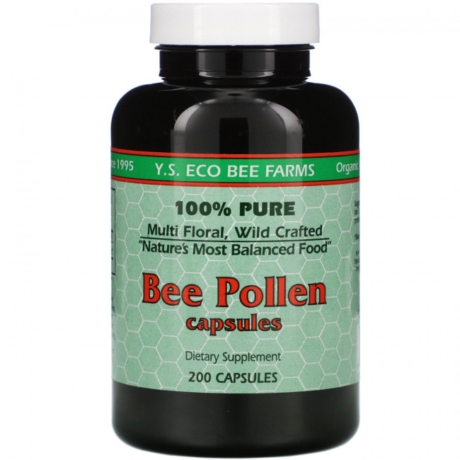 Y.S. Eco Bee Farms, Пчелиная пыльца, 200 капсул Y.S. Eco Bee Farms, Пчелиная пыльца, 200 капсул