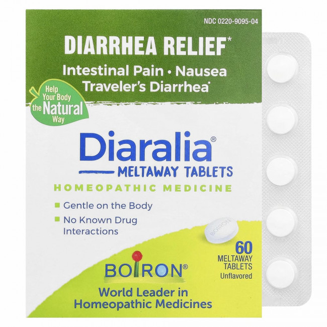 Boiron, Diaralia, средство от диареи, без ароматизаторов, 60 таблеток Meltaway Boiron, Diaralia, средство от диареи, без ароматизаторов, 60 таблеток Meltaway