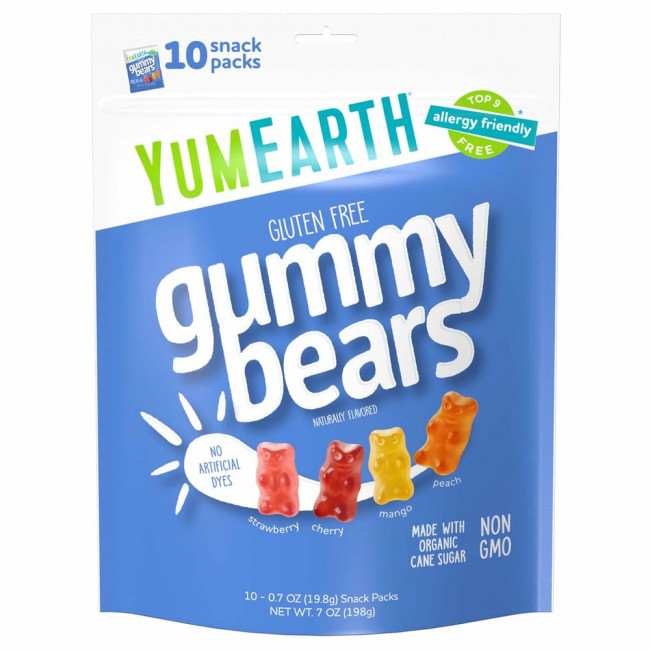 YumEarth, жевательные мишки, ассорти, 10 порционных упаковок по 19,8 г (0,7 унции)