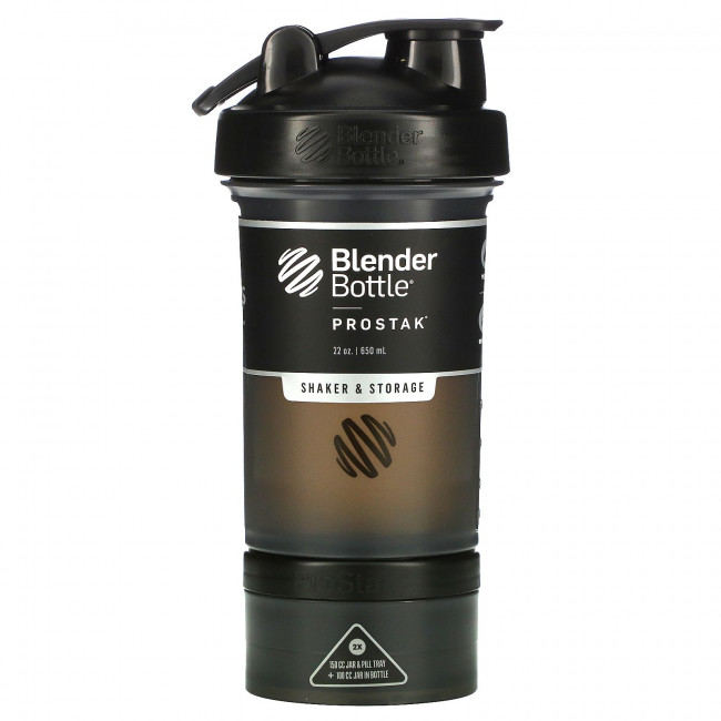 Blender Bottle, ProStak, черный, 650 мл (22 унции) Blender Bottle, ProStak, черный, 650 мл (22 унции)