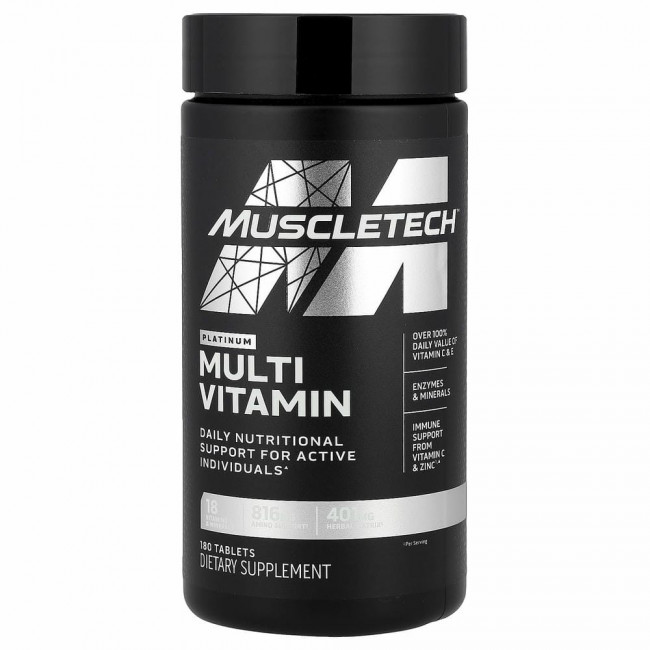 MuscleTech, Platinum, мультивитамины, 180 таблеток MuscleTech, Platinum, мультивитамины, 180 таблеток
