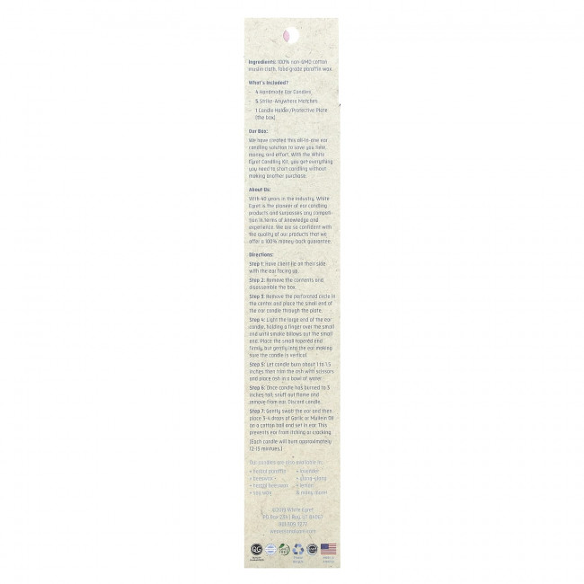 White Egret Personal Care, Универсальный набор для свечей ушей, 4 шт. White Egret Personal Care, Универсальный набор для свечей ушей, 4 шт.