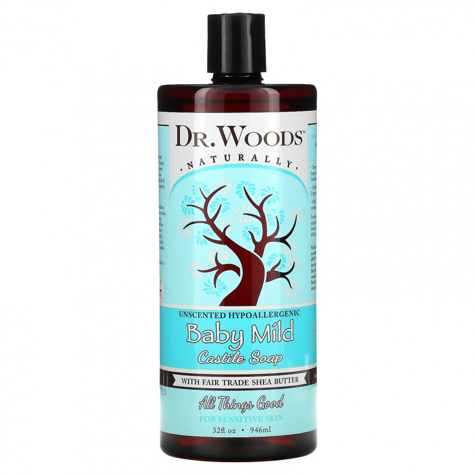 Dr. Woods, Детское мягкое кастильское мыло, без запаха, 32 жидкие унции (946 мл)