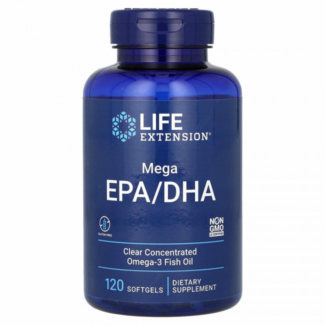 Life Extension, Mega EPA/DHA, 120 капсул Life Extension, Mega EPA/DHA, 120 капсул
