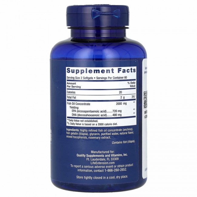 Life Extension, Mega EPA/DHA, 120 капсул Life Extension, Mega EPA/DHA, 120 капсул