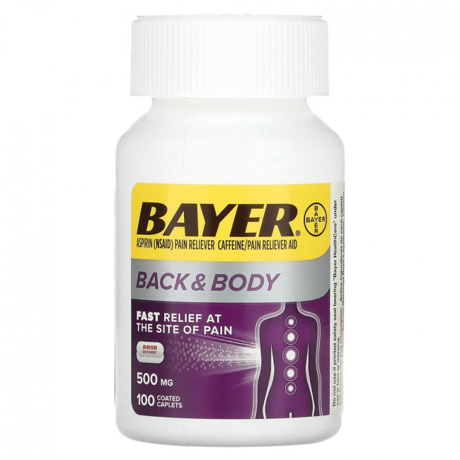 Bayer, Back & Body, 500 мг, 100 таблеток в оболочке