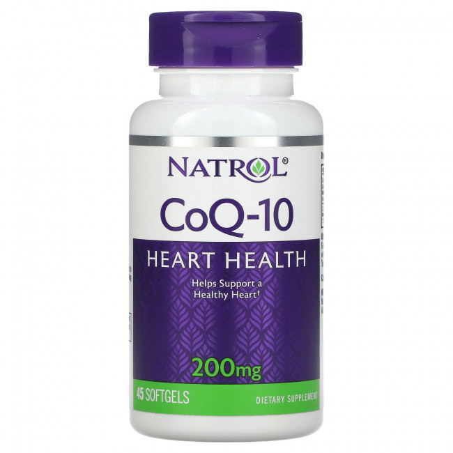 Natrol, CoQ-10, 200 мг, 45 мягких желатиновых капсул
