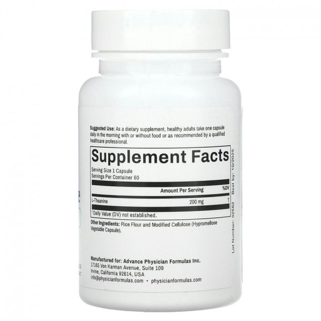 Advance Physician Formulas, L-теанин, 200 мг, 60 капсул