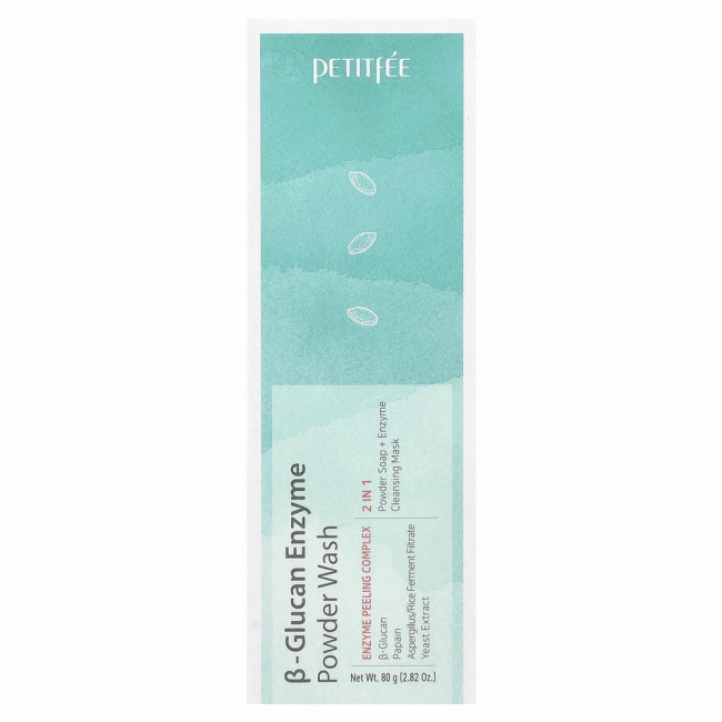 Petitfee, Энзимная пудра для умывания с бета-глюканом, 80 г (2,82 унции)