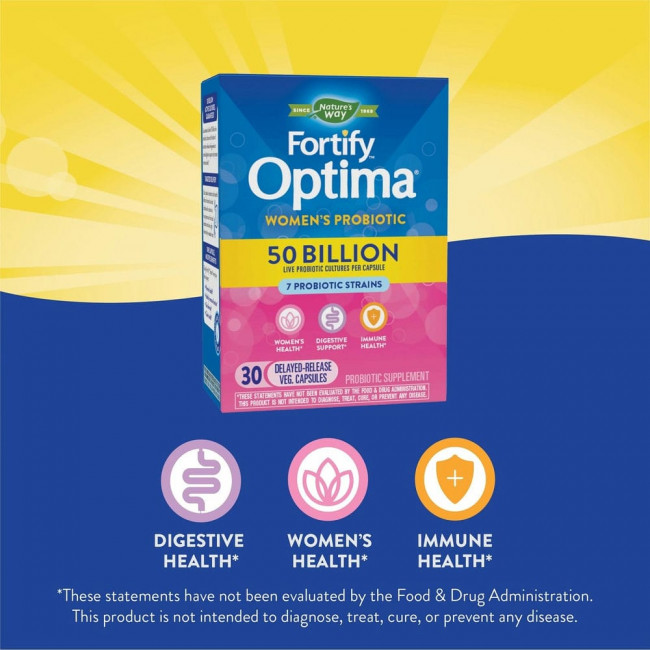 Nature's Way, Fortify Optima, пробиотик для женщин, 50 млрд, 30 растительных компонентов с отсроченным высвобождением. капсул Nature's Way, Fortify Optima, пробиотик для женщин, 50 млрд, 30 растительных компонентов с отсроченным высвобождением. капсул