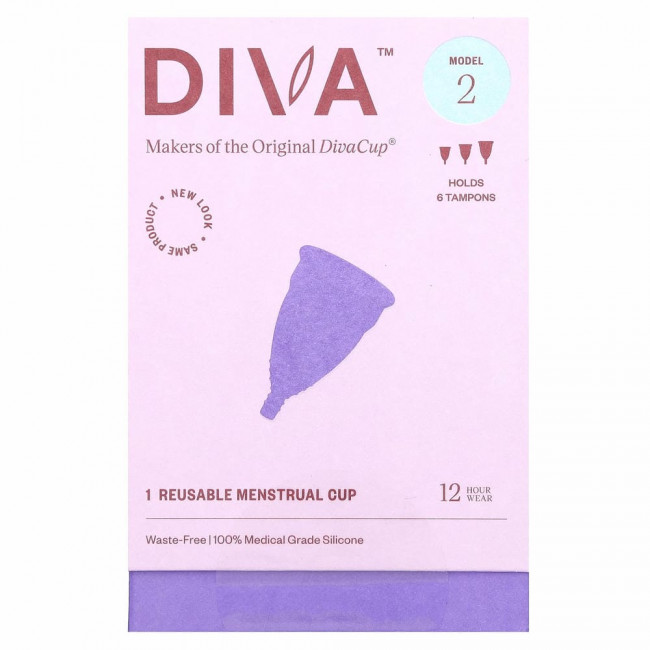 Diva International, менструальная чаша DivaCup, модель 2, 1 шт. Diva International, менструальная чаша DivaCup, модель 2, 1 шт.