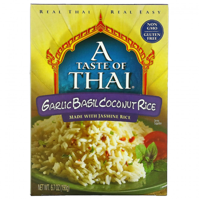 A Taste Of Thai, Чеснок, базилик, кокос и рис, 190 г (6,7 унции) A Taste Of Thai, Чеснок, базилик, кокос и рис, 190 г (6,7 унции)