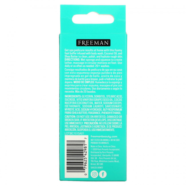 Freeman Beauty, Flirty Feet, массажная губка для ног, 65 г (2,3 унции)