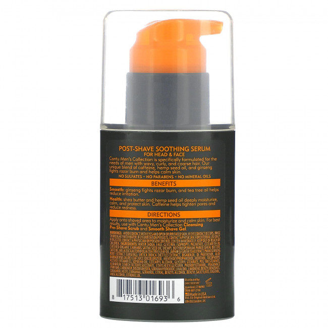 Cantu, Men's Collection, успокаивающая сыворотка с маслом ши, 75 мл (2,5 жидк. Унции) Cantu, Men's Collection, успокаивающая сыворотка с маслом ши, 75 мл (2,5 жидк. Унции)