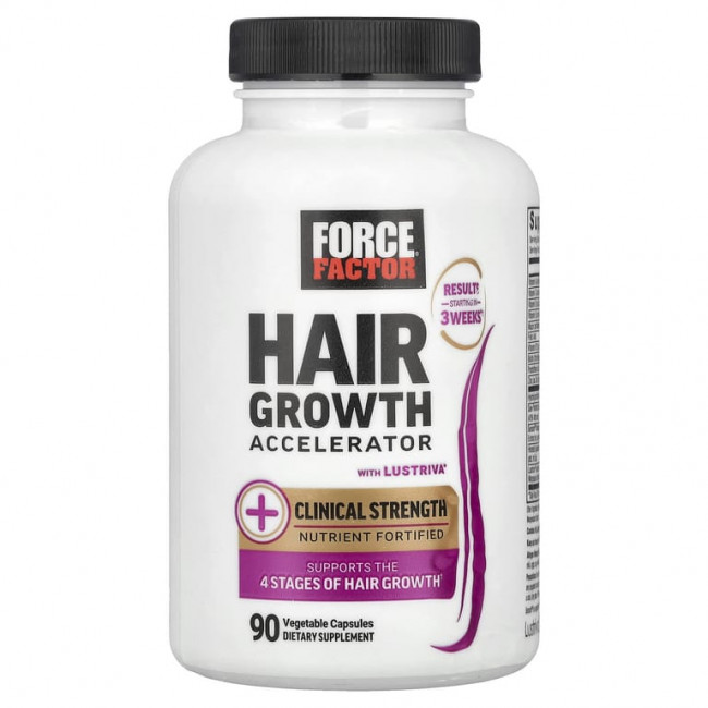 Force Factor, Ускоритель роста волос, 90 растительных капсул Force Factor, Ускоритель роста волос, 90 растительных капсул