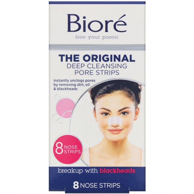 Biore, Полоски для глубокого очищения пор, 8 полосок для носа Biore, Полоски для глубокого очищения пор, 8 полосок для носа