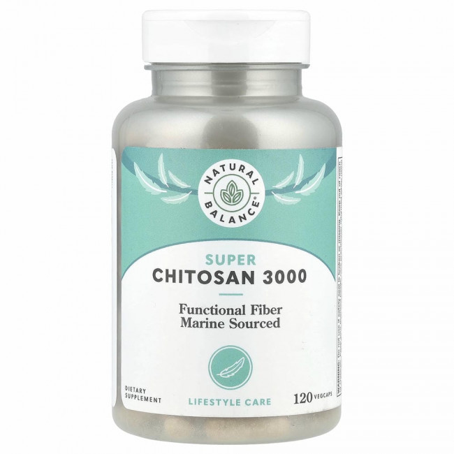 Natural Balance, суперхитозан 3000, 3000 мг, 120 растительных капсул Natural Balance, суперхитозан 3000, 3000 мг, 120 растительных капсул
