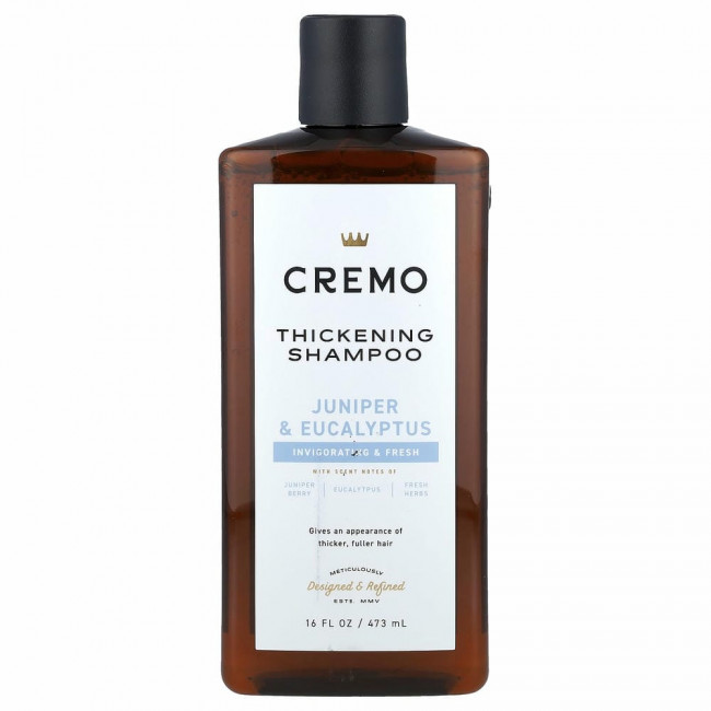 Cremo, Шампунь для густоты волос, № 15, можжевельник и эвкалипт, 473 мл (16 жидк. Унций) Cremo, Шампунь для густоты волос, № 15, можжевельник и эвкалипт, 473 мл (16 жидк. Унций)