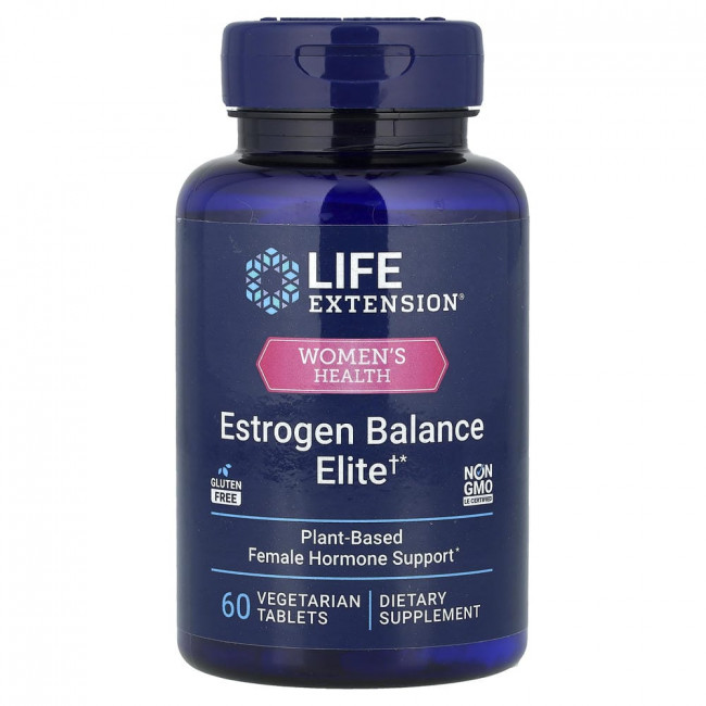 Life Extension, Женское здоровье, Estrogen Balance Elite, 60 вегетарианских таблеток